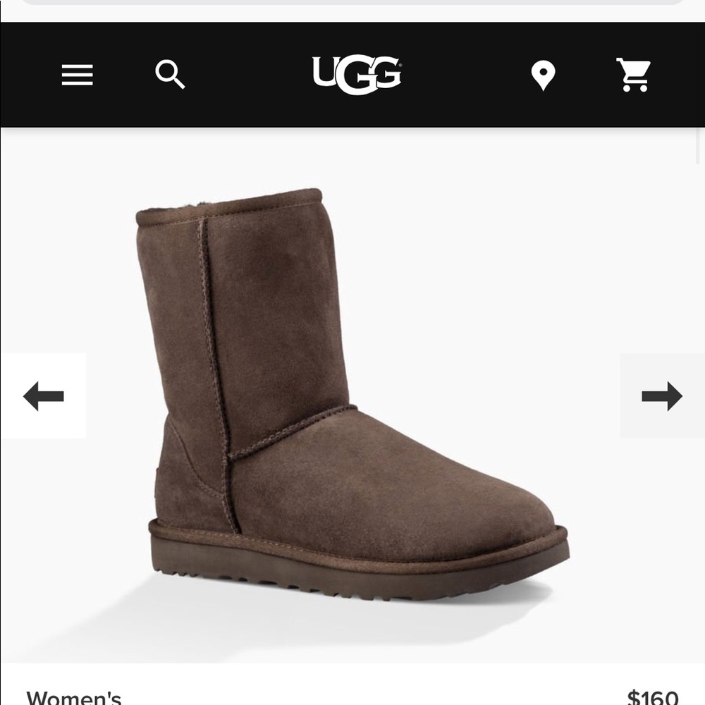 UGG classic short in chocolate